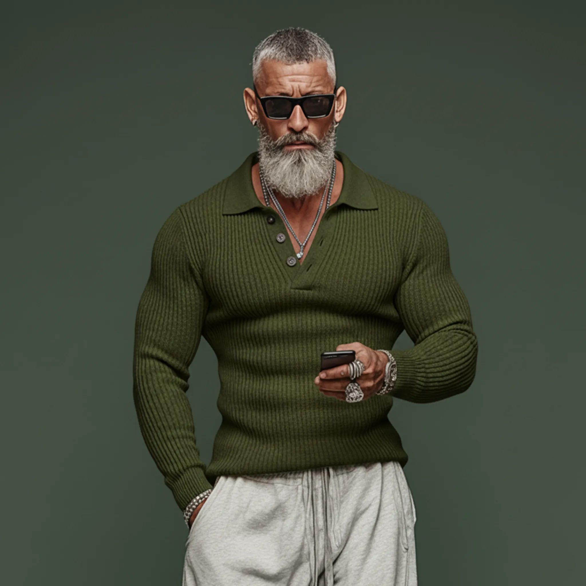 Men's Classic Casual Tough Style Polo Collar Slim Sweater MTA2831J3K sold by Manly product image thumbnail 2