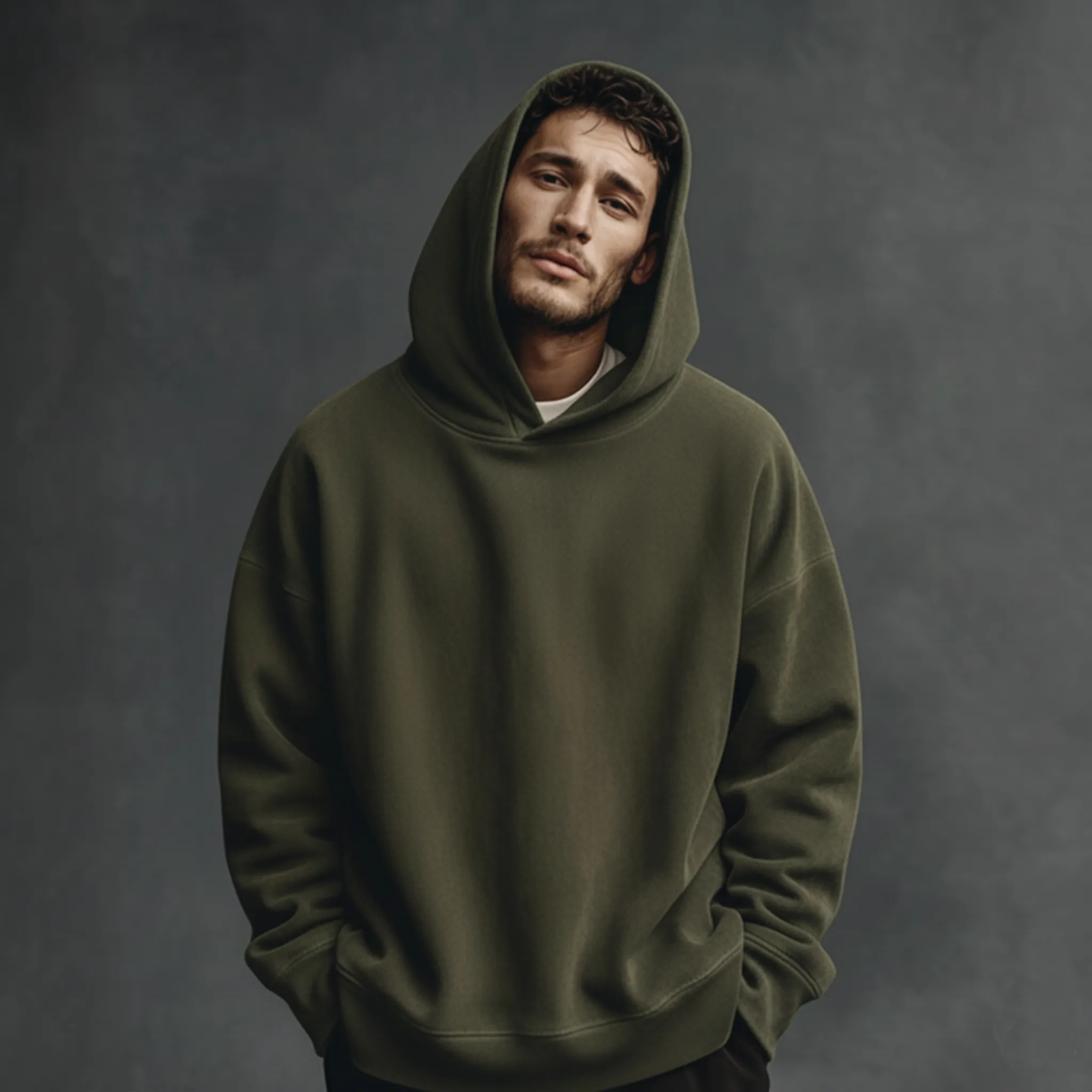 Men's Classic Casual Faux Suede Loose Hoodie MTA2777J7K sold by Manly product image thumbnail 3