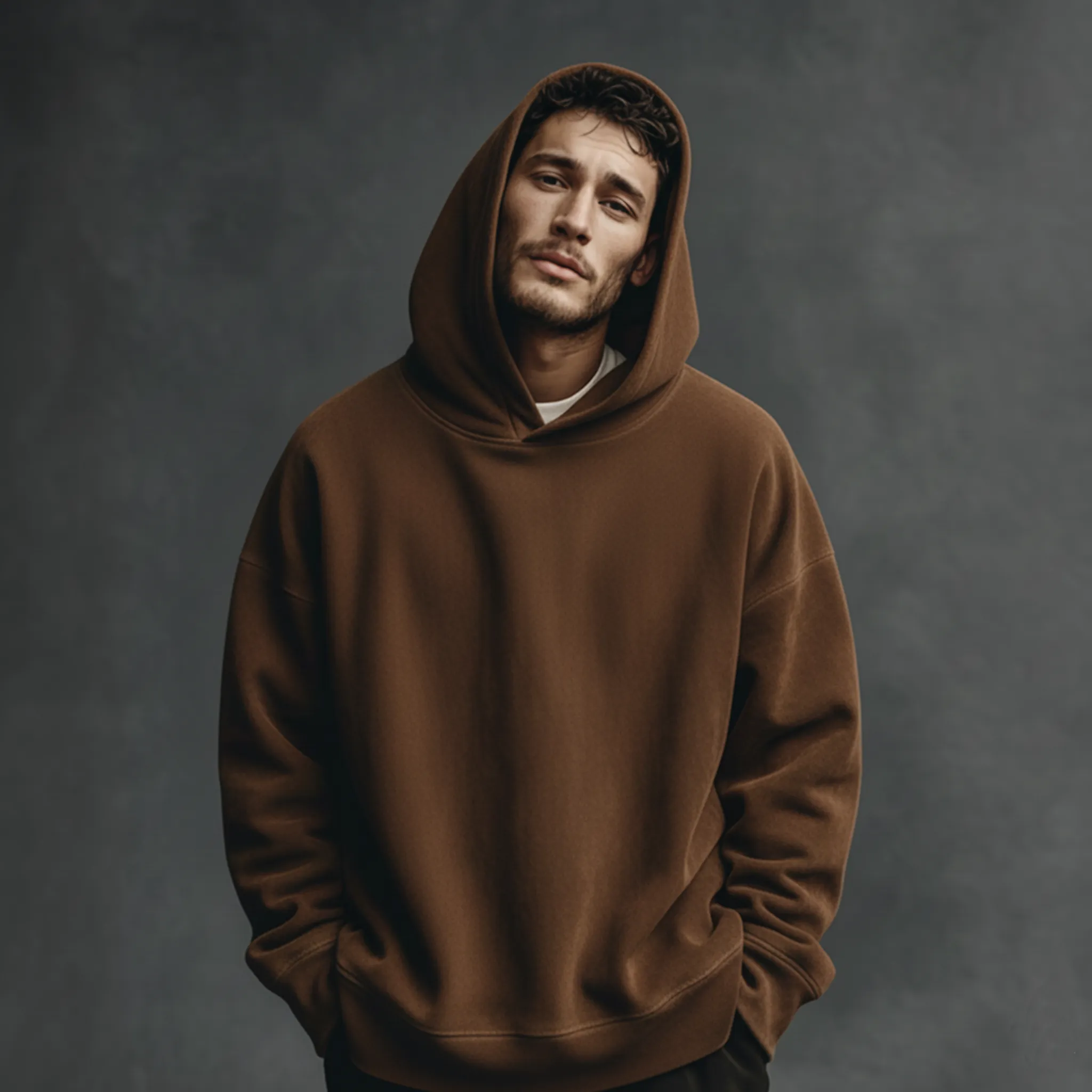 Men's Classic Casual Faux Suede Loose Hoodie MTA2777J7K sold by Manly product image thumbnail 2