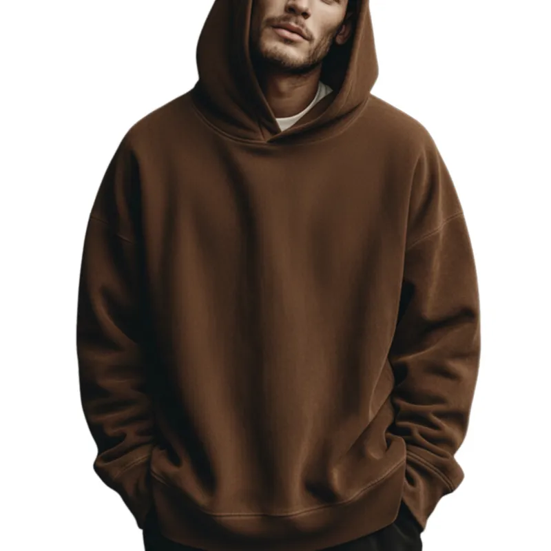 Men's Classic Casual Faux Suede Loose Hoodie MTA2777J7K made by Manly