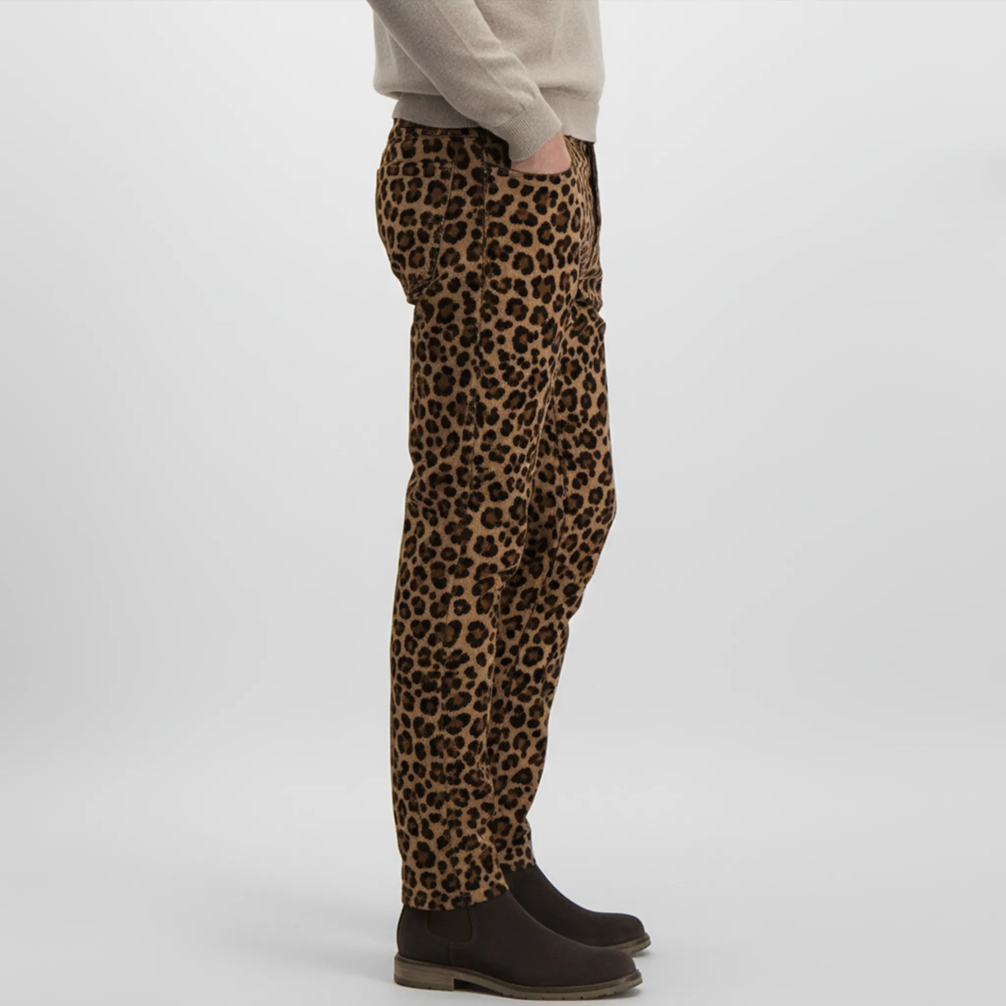 Men's Retro Western Leopard Print Faux Suede Pants MTA2702J0K sold by Manly product image thumbnail 3
