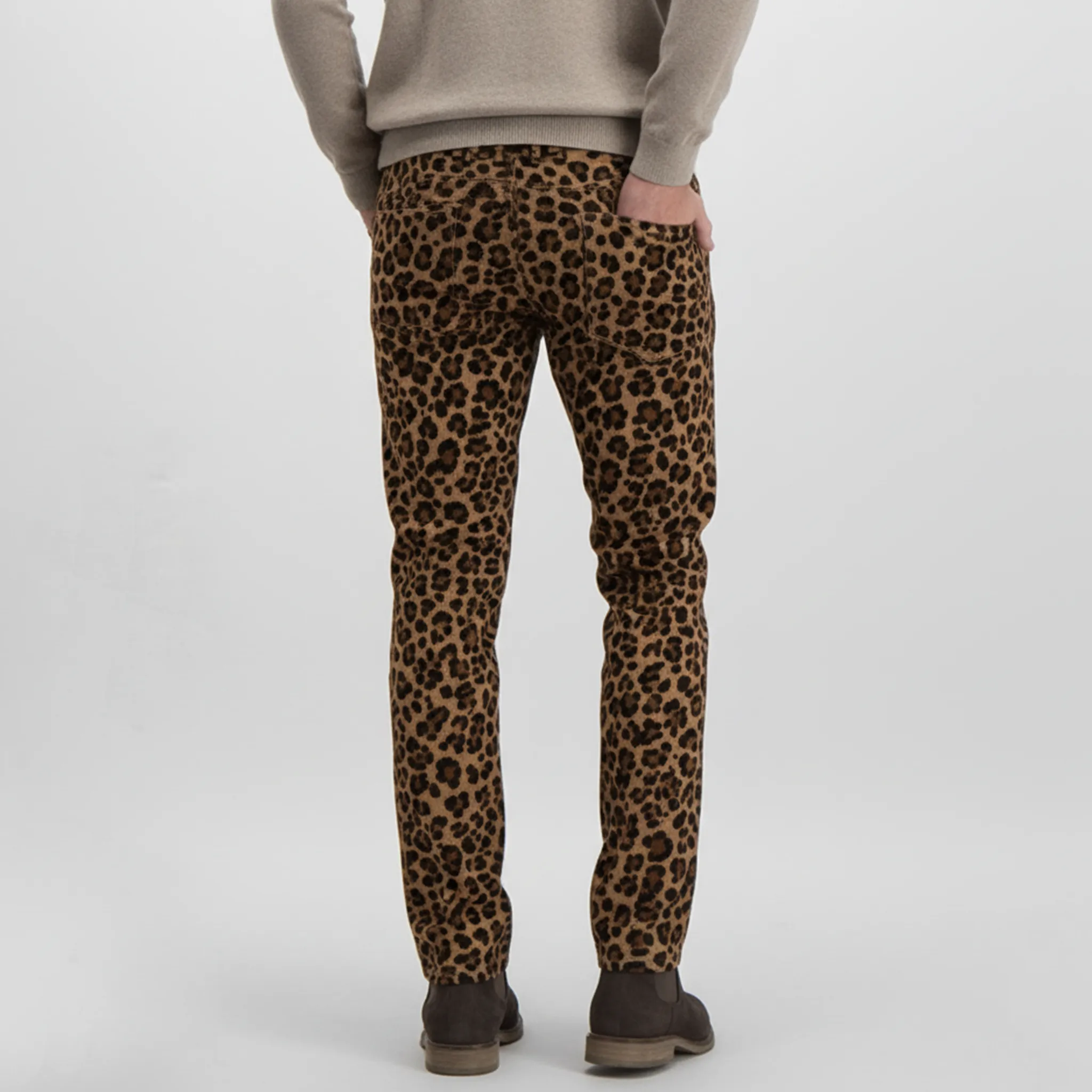 Men's Retro Western Leopard Print Faux Suede Pants MTA2702J0K sold by Manly product image thumbnail 4