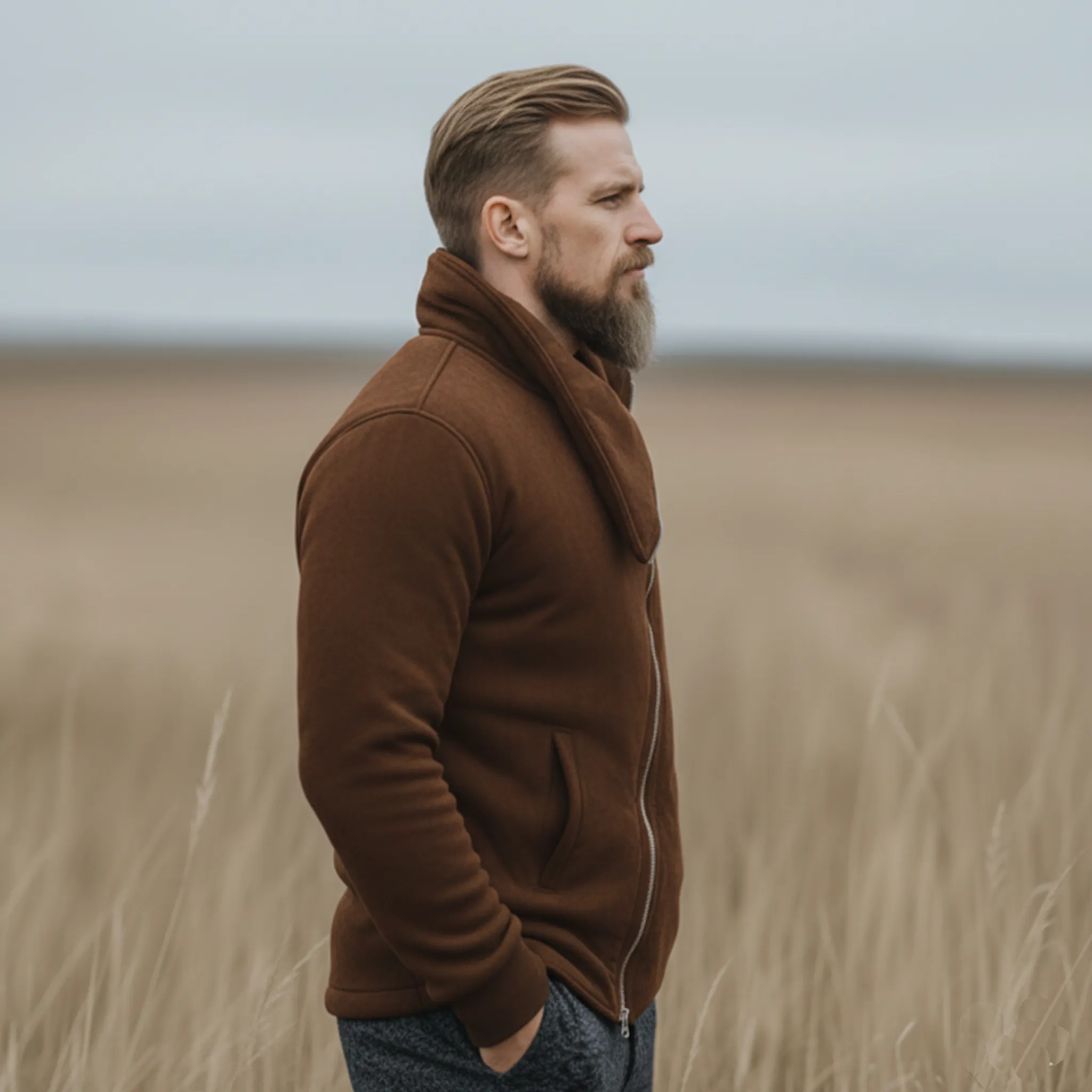 Men's Classic Western Tough Style Irregular Collar Design Faux Suede Jacket MTA2757J0K sold by Manly product image thumbnail 4