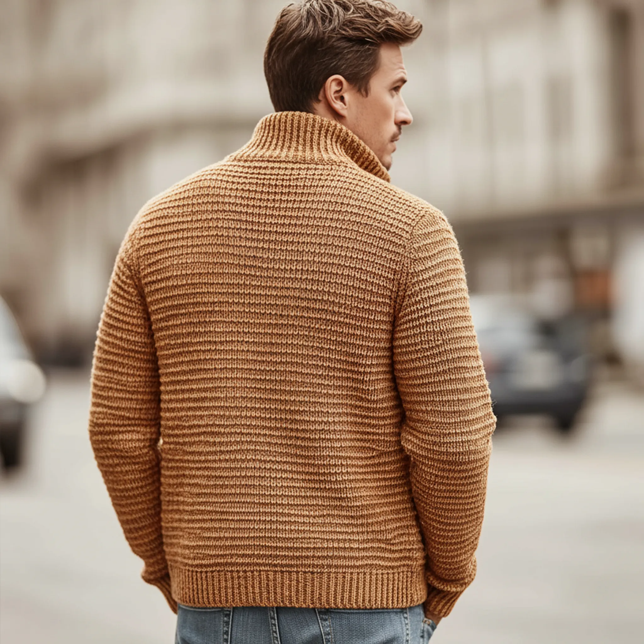 Men's Classic Casual Stand Collar Zipper Cardigan MTA2729J9K sold by Manly product image thumbnail 5