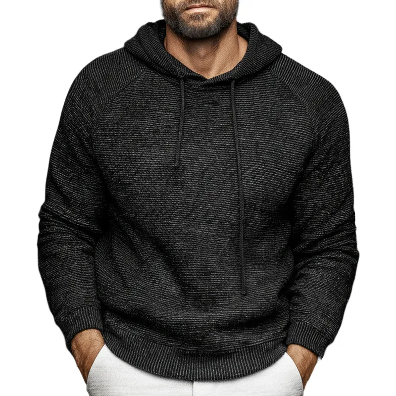 Men's Classic Dark Grey Casual Stretch Knit Hoodie MTA2886J6U sold by Manly