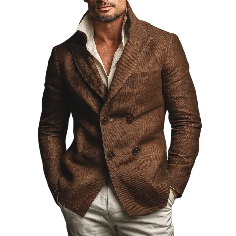 Men's Classic Business Corduroy Double-breasted Blazer MTA2825J0U sold by Manly