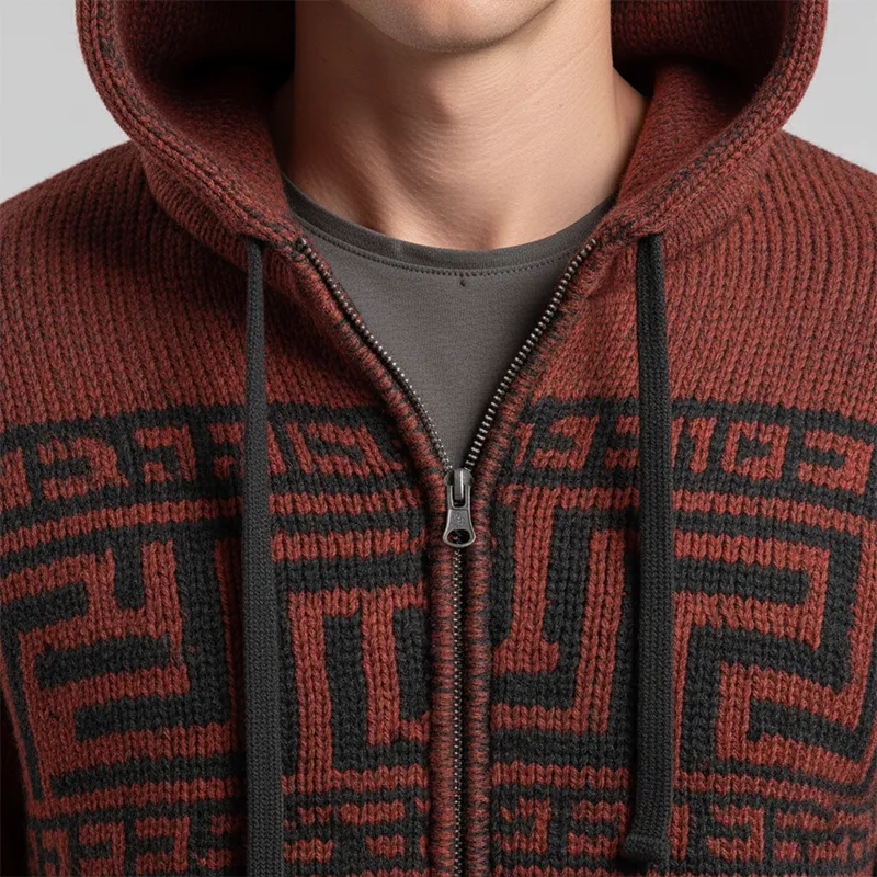 Men's Winter Fashion Knitted Jacquard Cotton Zipper Cardigan MTA2344J9P sold by Manly product image thumbnail 4