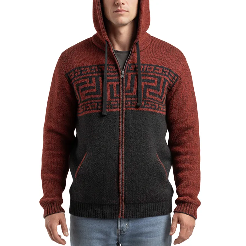 Men's Winter Fashion Knitted Jacquard Cotton Zipper Cardigan MTA2344J9P sold by Manly