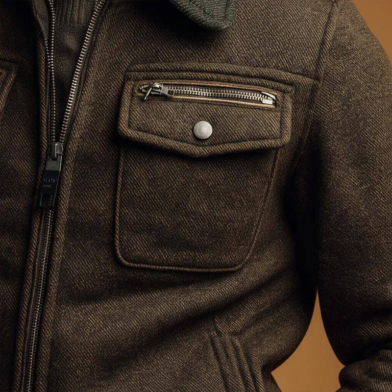 Men's Winter Vintage Herringbone Faux Wool Jacket MTA2788J8P sold by Manly product image thumbnail 4