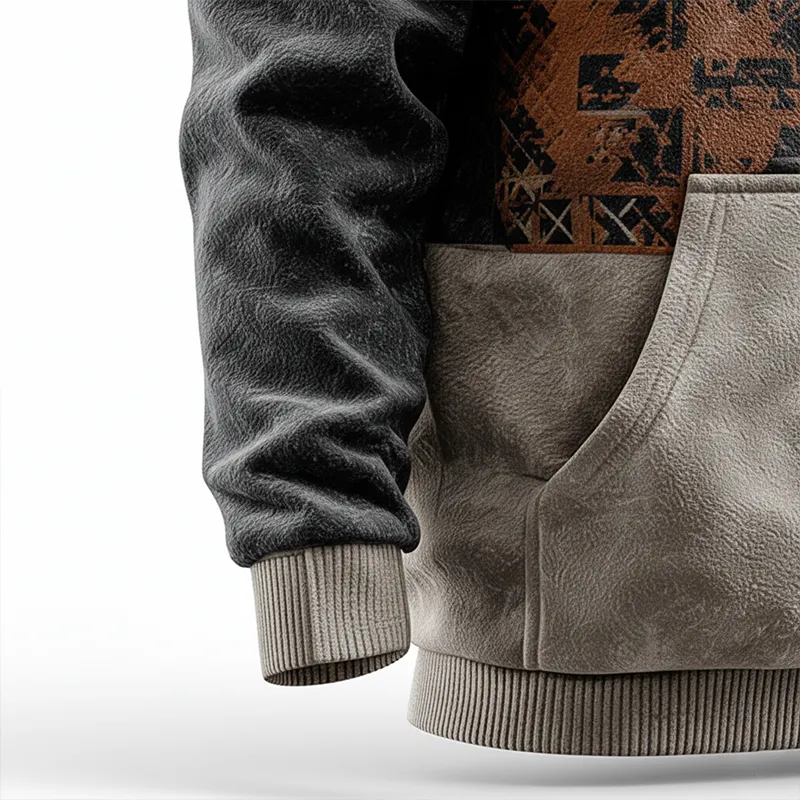 Men's Winter Fashion Polar Fleece Printed Half-Zip Hooded Sweatshirt MTA2783J7P sold by Manly product image thumbnail 5