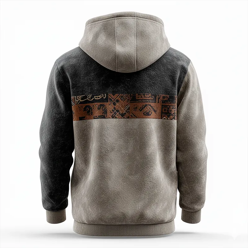 Men's Winter Fashion Polar Fleece Printed Half-Zip Hooded Sweatshirt MTA2783J7P sold by Manly product image thumbnail 3