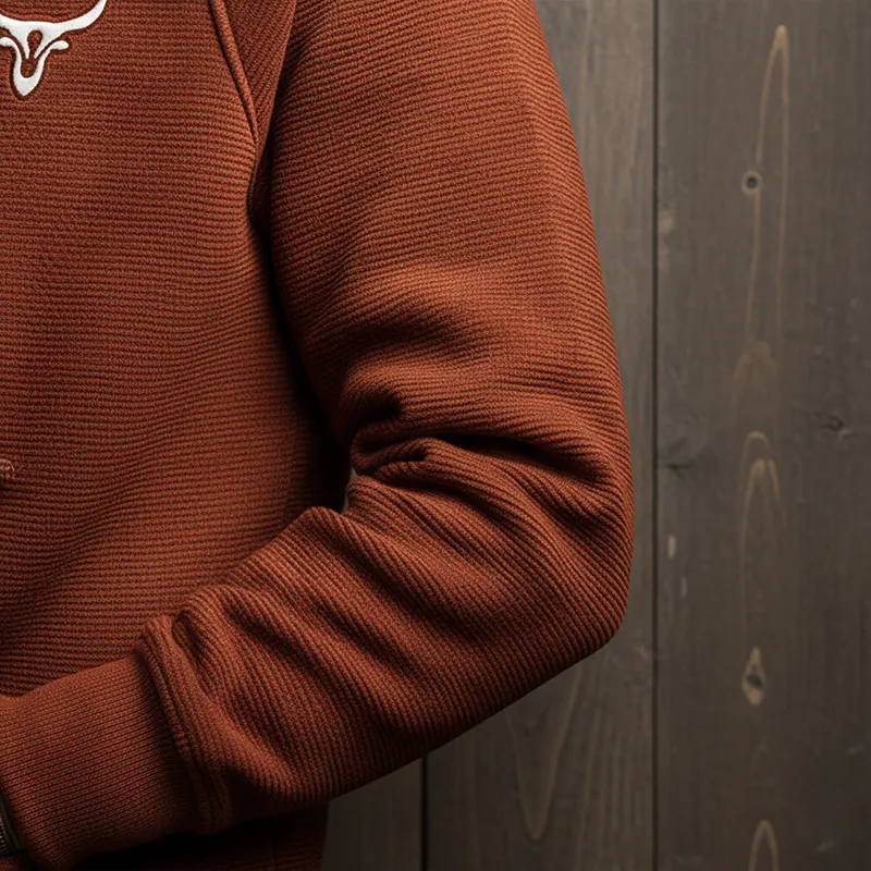 Men's Vintage Striped Cotton Blend Hooded Zipper Sweatshirt MTA2712J7P sold by Manly product image thumbnail 5