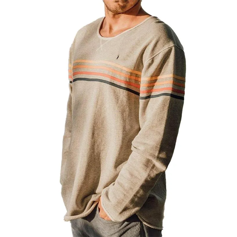 Men's Cotton Blend Printed Round Neck Long Sleeve T-Shirt 13638571X sold by Manly
