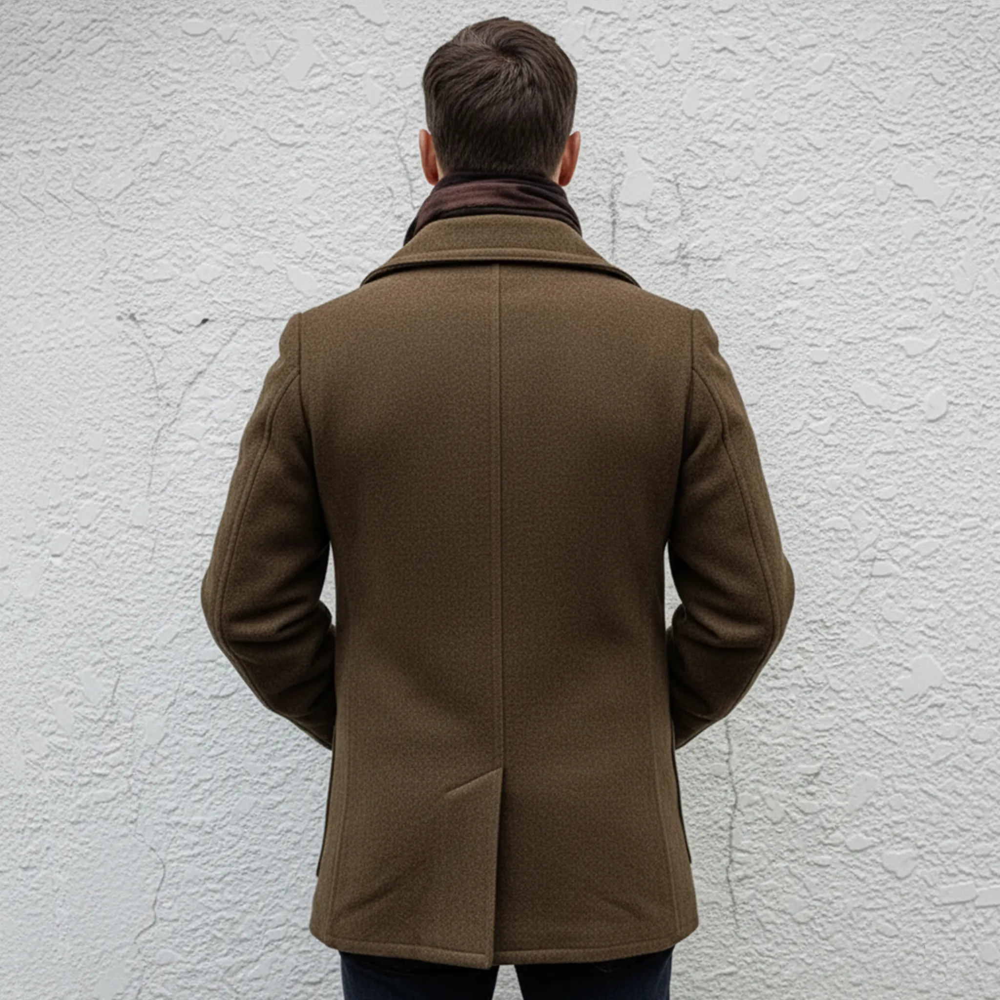 Men's Classic Retro Lapel Double-breasted Faux Wool Jacket MTA3131J1K sold by Manly product image thumbnail 4