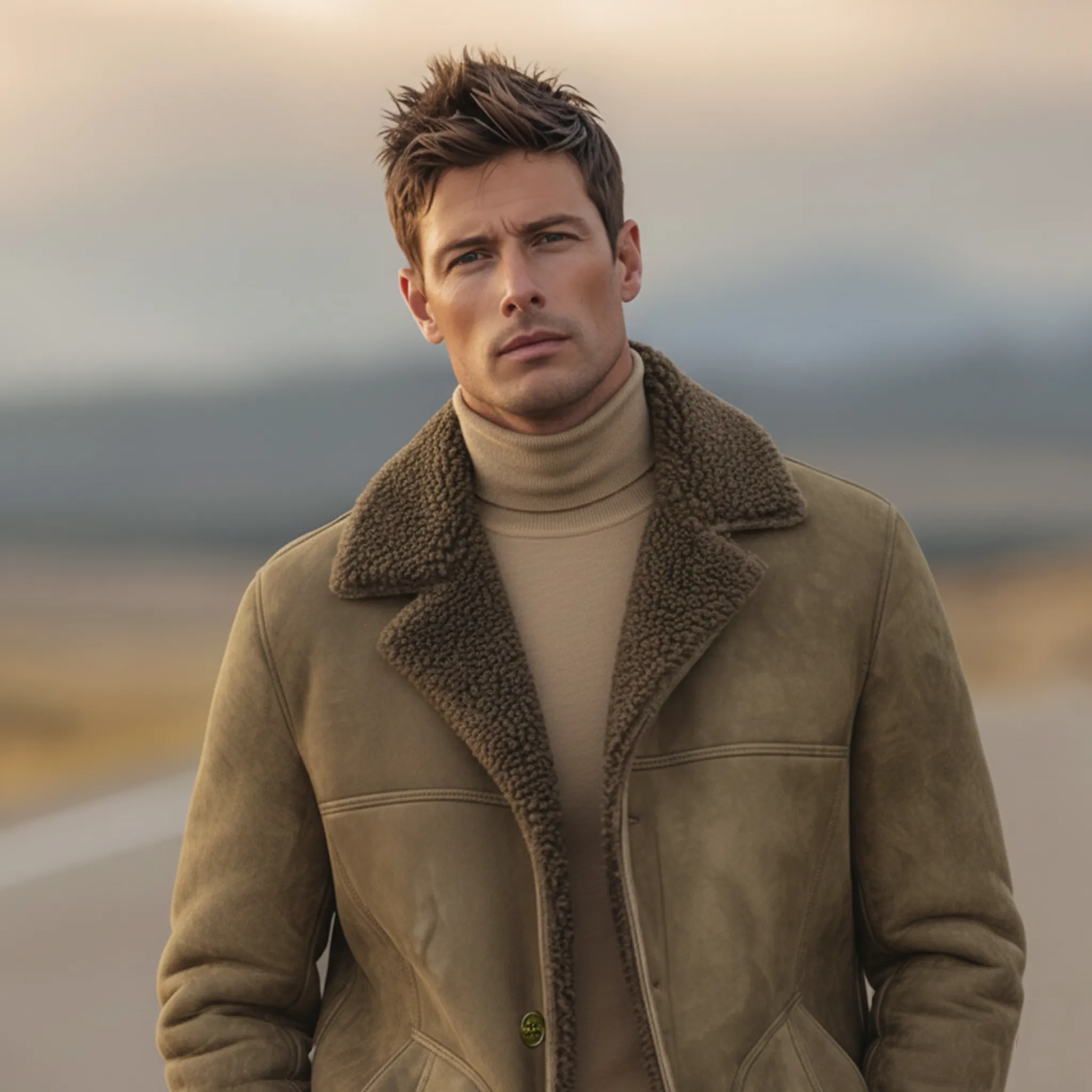 Men's Classic Retro Lapel Fleece-lined Faux Suede Jacket MTA0100K6K sold by Manly product image thumbnail 5