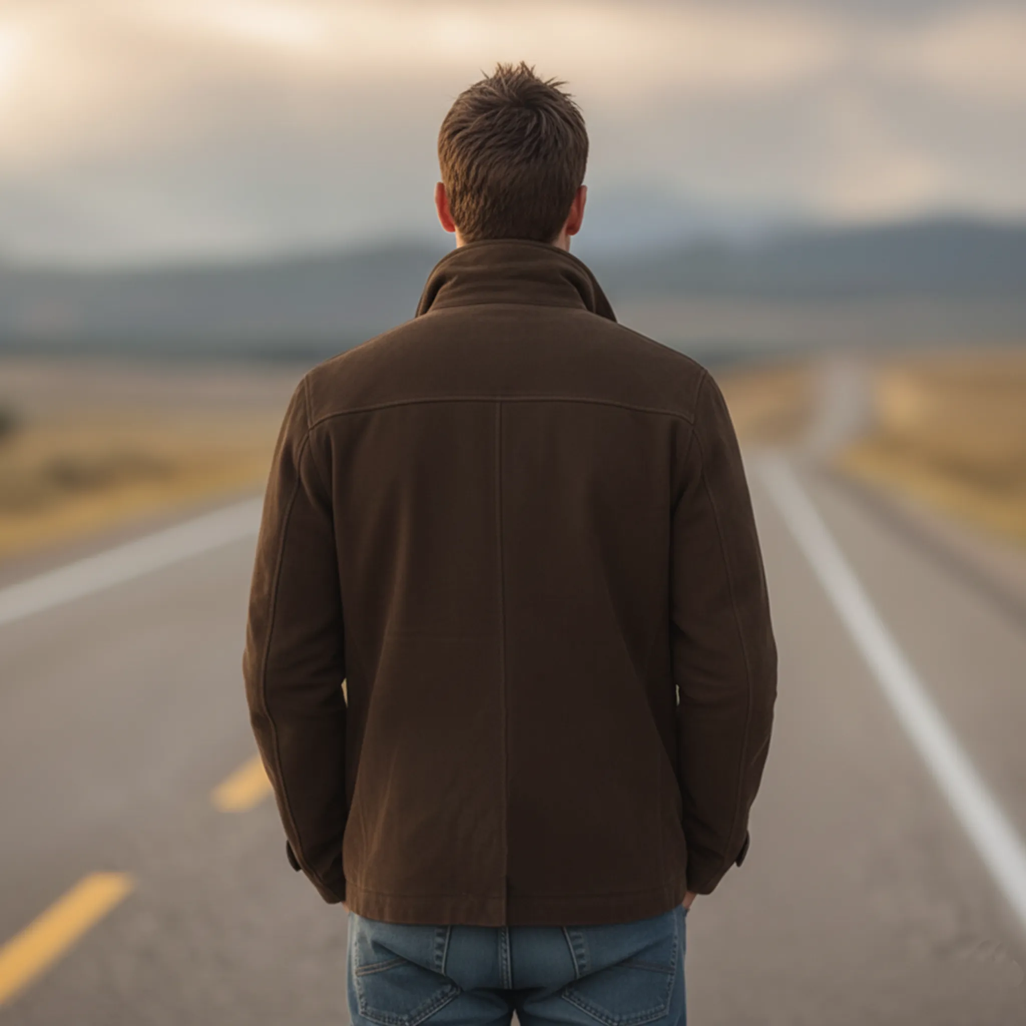 Men's Classic Retro Stand-up Collar Faux Suede Jacket MTA0132K1K sold by Manly product image thumbnail 4