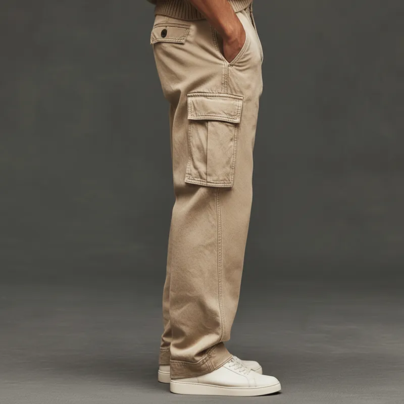 Men's Classic Light Khaki Straight Leg Loose-fitting Jeans MTA3153J0U sold by Manly product image thumbnail 3