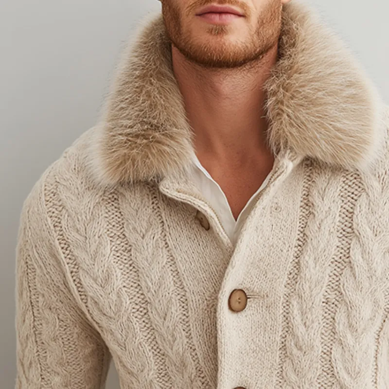 Men's Retro Casual Cable Knit Button Cardigan MTA3104J0TO sold by Manly product image thumbnail 3