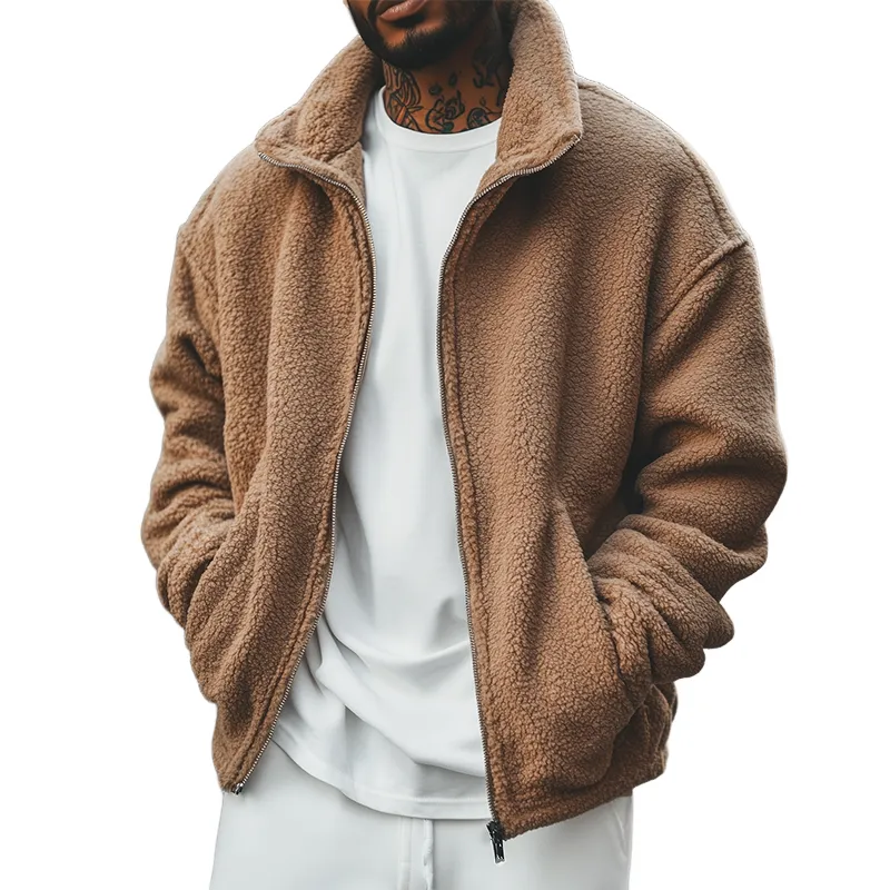 Men's Retro Casual Fleece Warm Zip-Up Jacket MTA3167J2TO sold by Manly