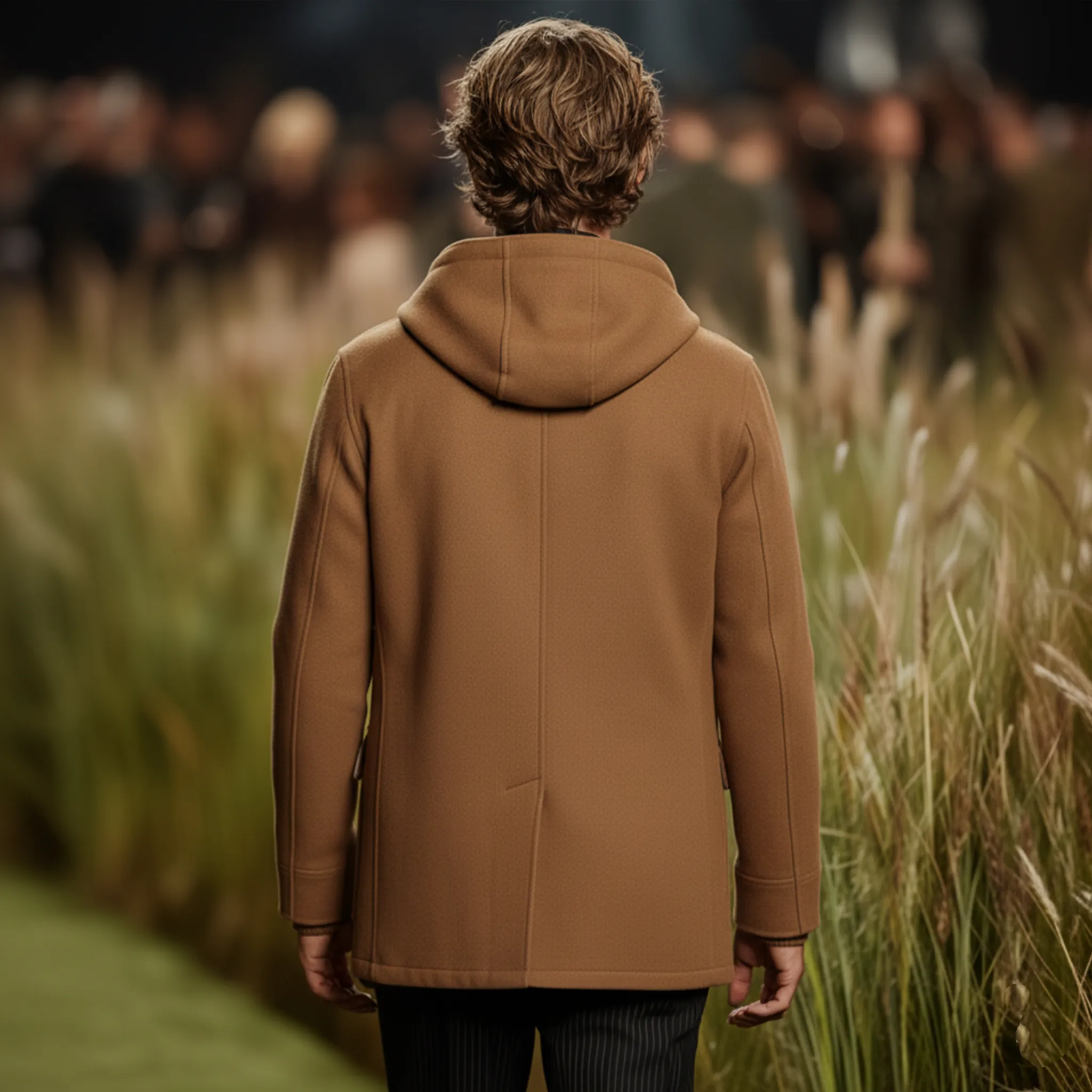 Men's Classic Retro Hooded Multi-pocket Faux Wool Jacket MTA3181J1K sold by Manly product image thumbnail 4