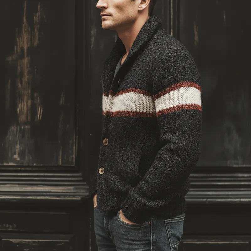 Men's Classic Color-blocked Button-down Knit Cardigan MTA3021J7U sold by Manly product image thumbnail 3