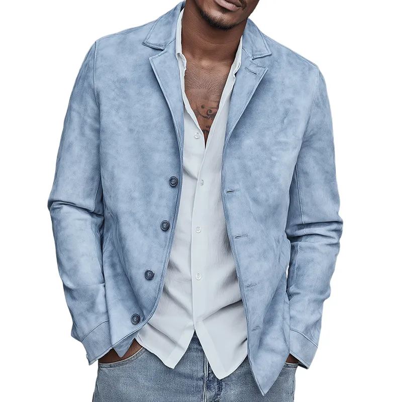 Men's Retro Casual Faux Leather Lapel Jacket MTA2902J2TO sold by Manly