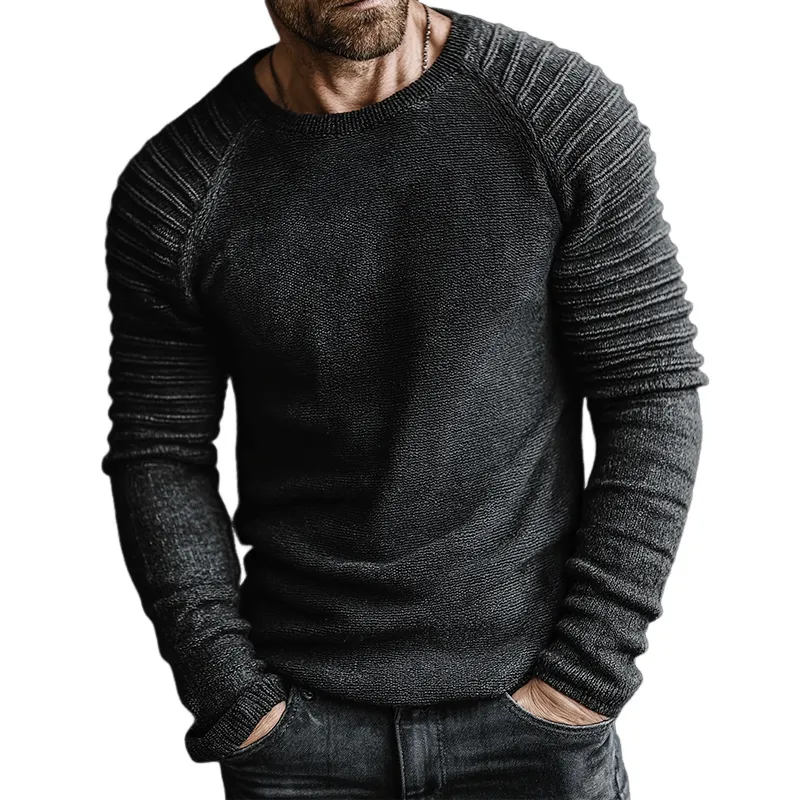 Men's Retro Casual Knitted Crew Neck Pullover Sweater MTA2915J0TO sold by Manly