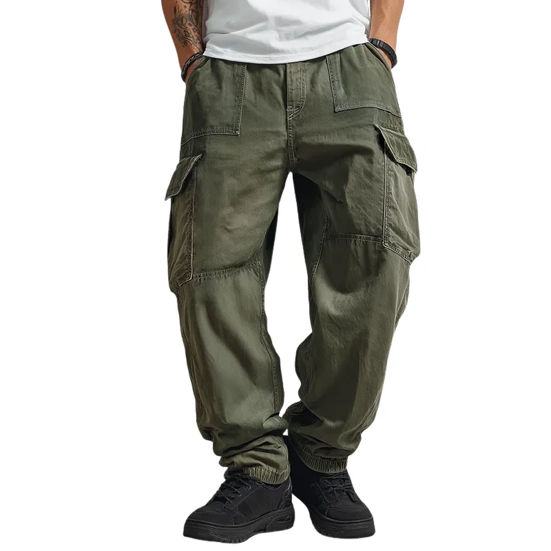 Men's Retro Casual Cotton Washed Cargo Pants MTA3085J7TO sold by Manly