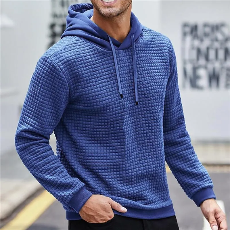 Men's Solid Plaid Long Sleeve Loose Hoodie 70531224Z sold by Manly product image thumbnail 2