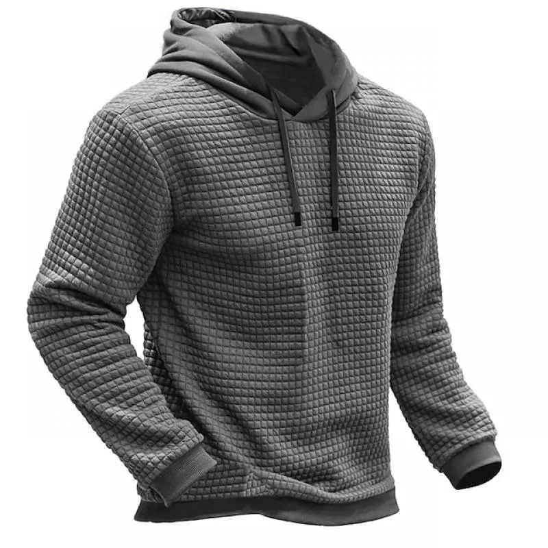 Men's Solid Plaid Long Sleeve Loose Hoodie 70531224Z sold by Manly product image thumbnail 5
