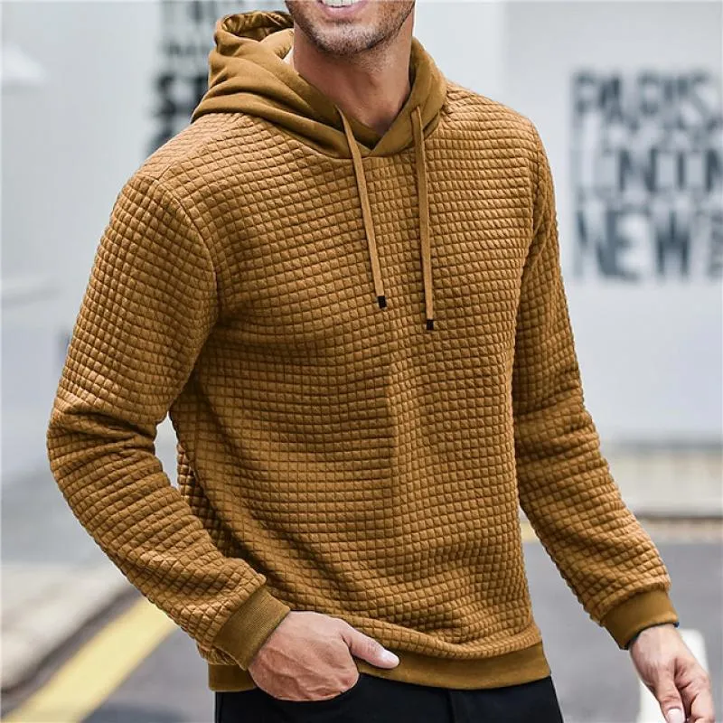 Men's Solid Plaid Long Sleeve Loose Hoodie 70531224Z sold by Manly product image thumbnail 3