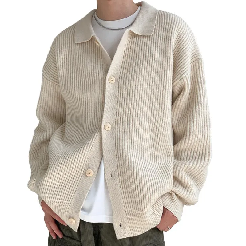 Men's Solid Loose Lapel Single Breasted Knit Cardigan 54927594Z sold by Manly