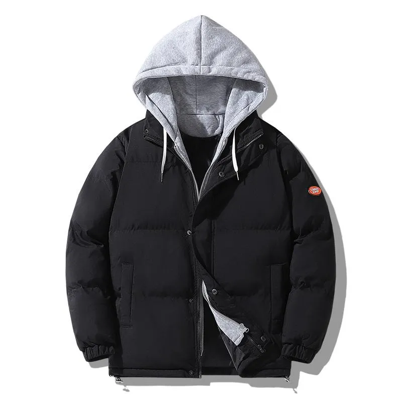 Men's Solid Thicken Hooded Zipper Pockets Padded Coat 80044160Z sold by Manly