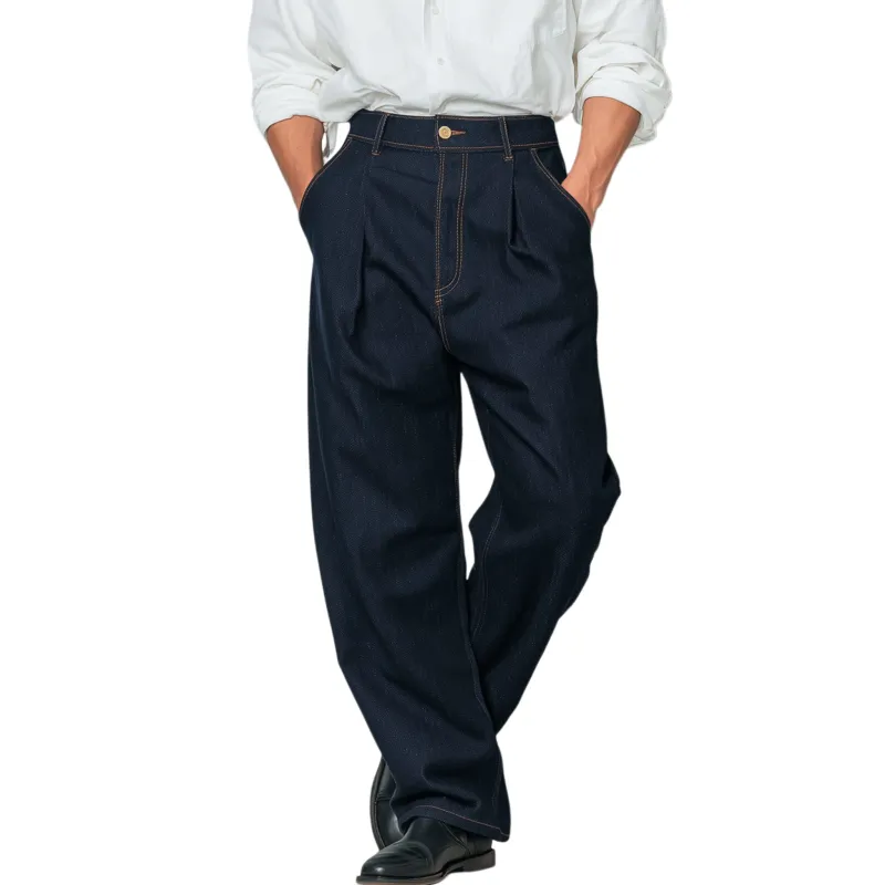 Men's Casual And Business Retro Blue Jeans MTA2964J7K sold by Manly