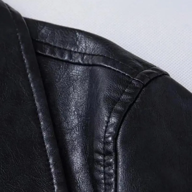 Men's Vintage Notch Lapel Double Breasted Slim Fit Leather Trench Coat 45970493M sold by Manly product image thumbnail 5