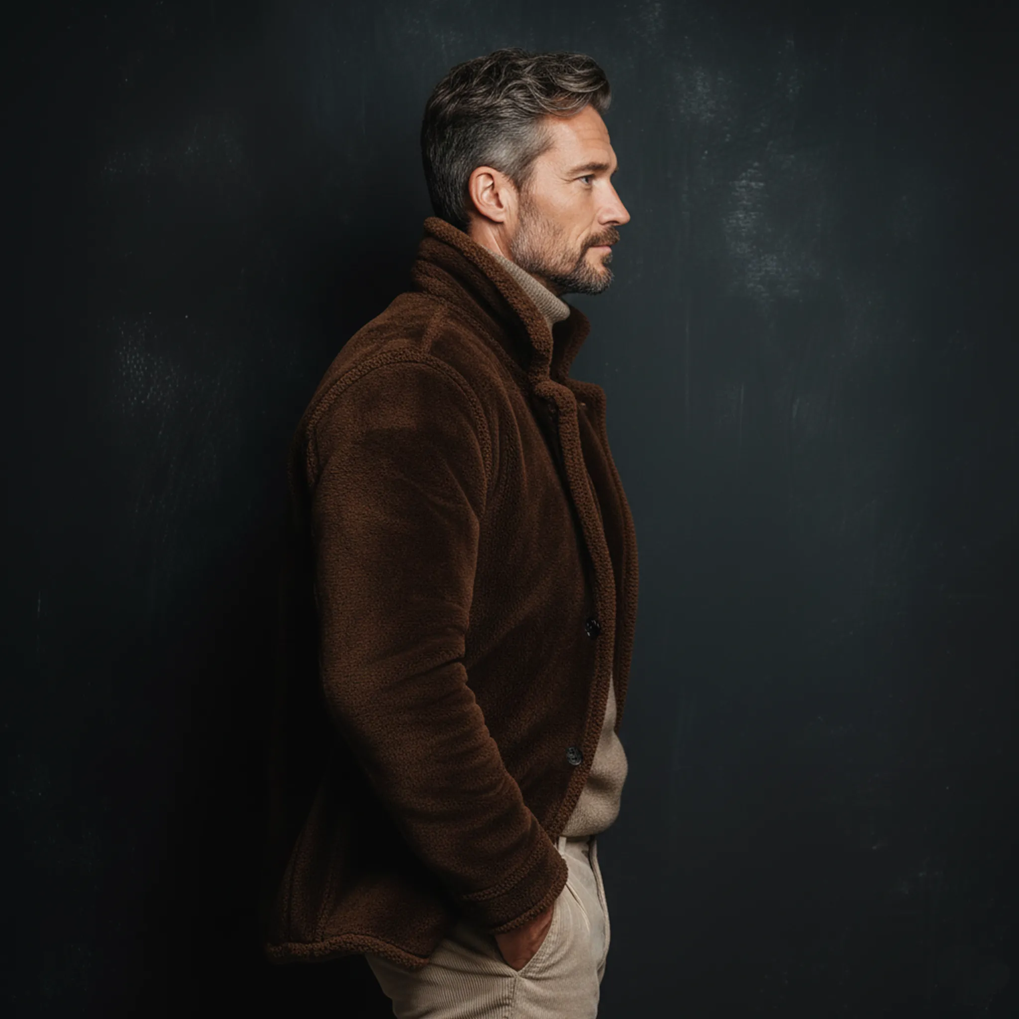 Men's Classic Casual Lapel Teddy Fleece Coat MTA0134K6K sold by Manly product image thumbnail 5