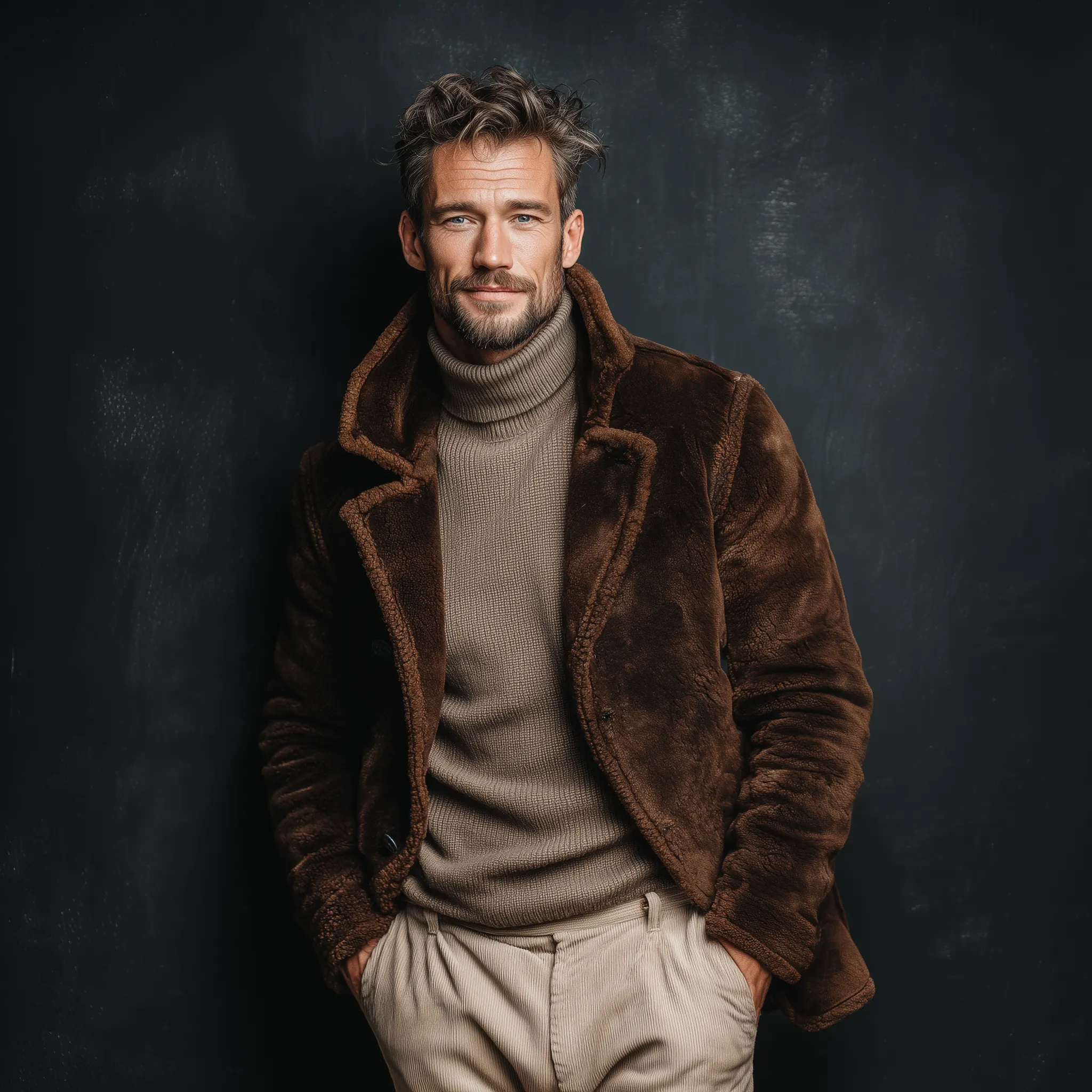 Men's Classic Casual Lapel Teddy Fleece Coat MTA0134K6K sold by Manly product image thumbnail 2