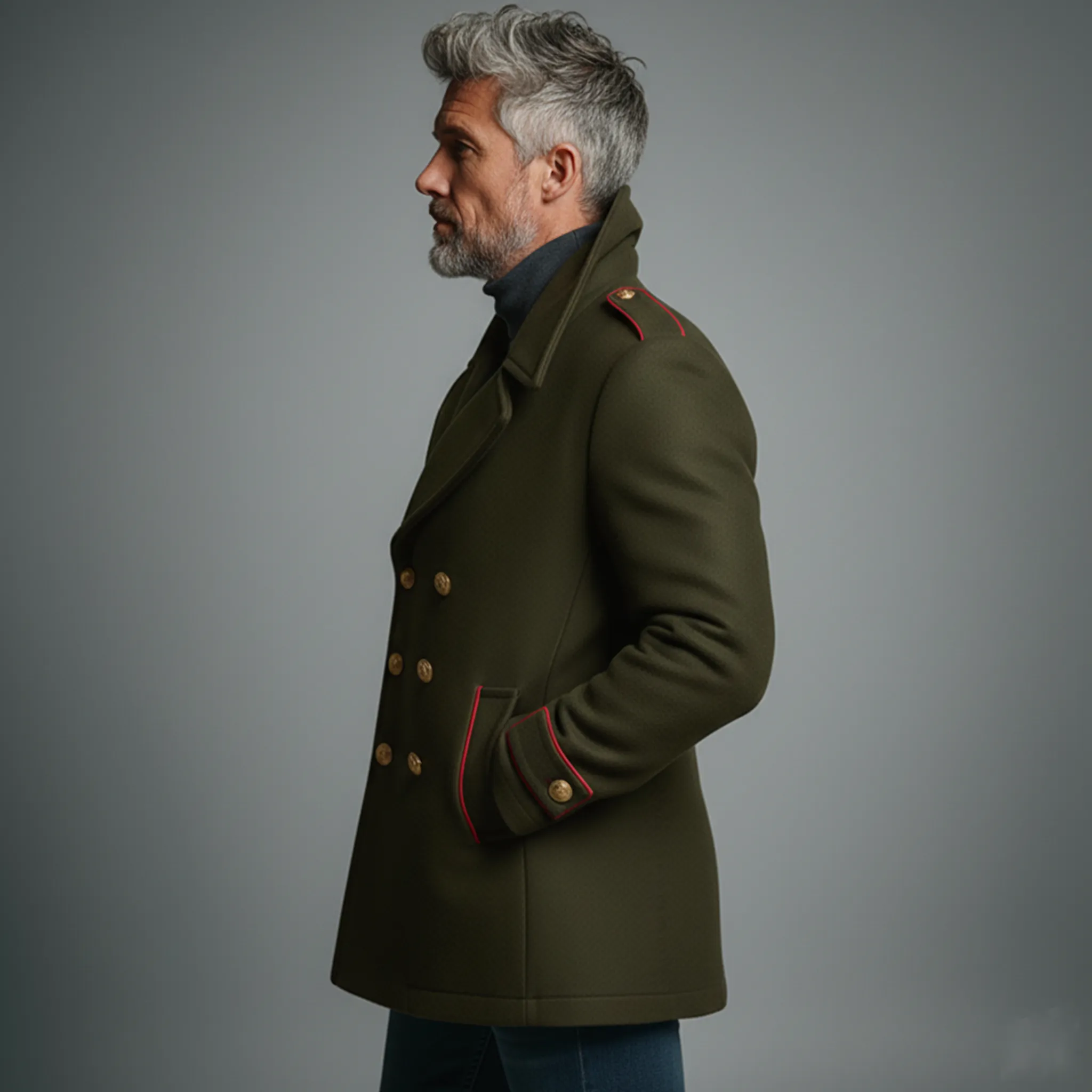 Men's Classic Retro Lapel Double-breasted Faux Wool Coat MTA0320K6K sold by Manly product image thumbnail 3