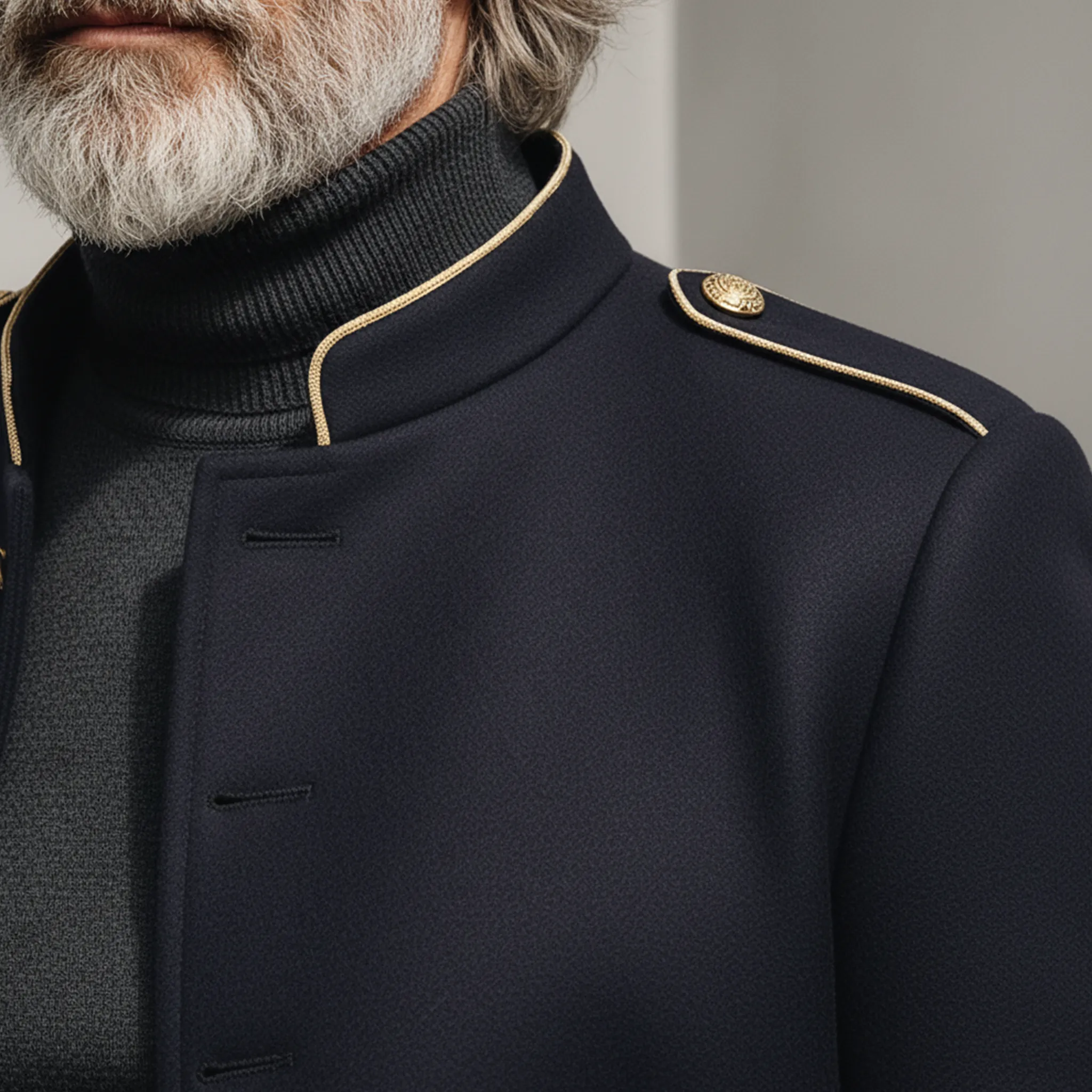 Men's Classic Retro Stand-up Collar Faux Wool Jacket MTA0327K7K sold by Manly product image thumbnail 5