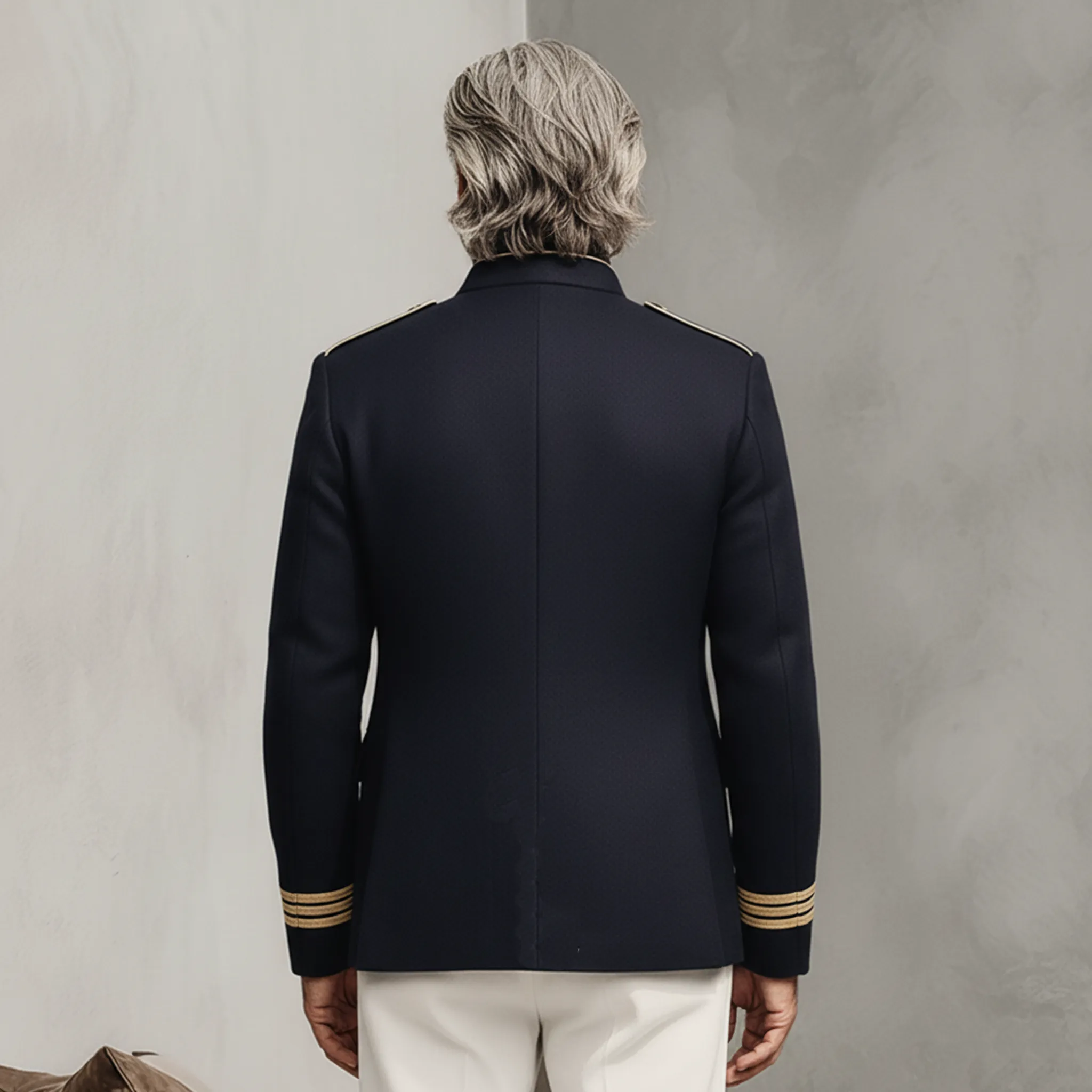 Men's Classic Retro Stand-up Collar Faux Wool Jacket MTA0327K7K sold by Manly product image thumbnail 4