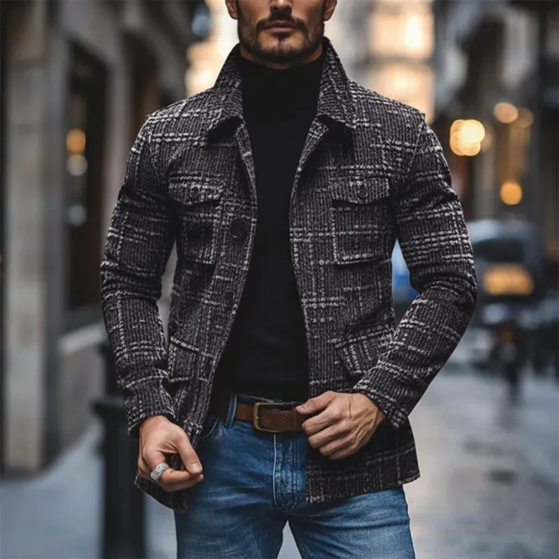 Men's Winter Retro Slub Chenille Collar Warm Jacket MTA0382K2P sold by Manly product image thumbnail 2