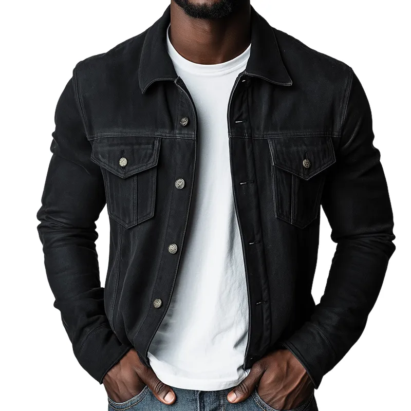 Men's Retro Casual Cotton Washed Collar Jacket MTA3050J4TO sold by Manly