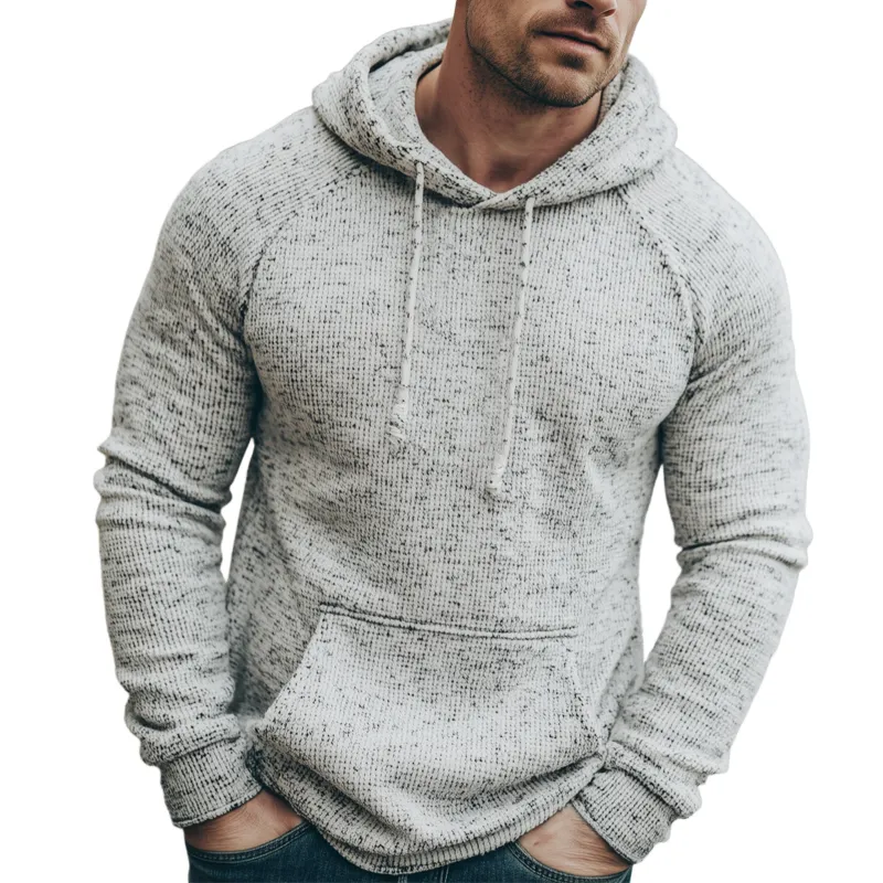 Men's Classic Casual Mottled Knit Slim Fit Hoodie MTA0345K9U sold by Manly