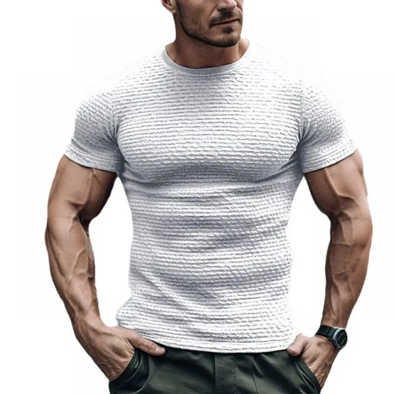 Men's Solid Round Neck Short Sleeve T-shirt 49634659Z sold by Manly