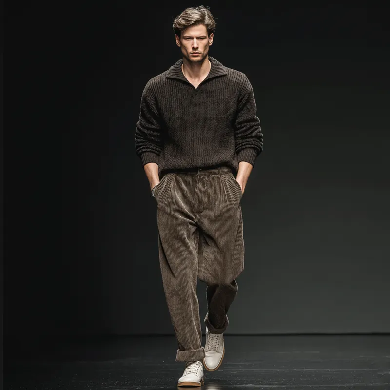 Men's Classic Camel Brown Corduroy Button-Up Jacket MTA0638K0U sold by Manly product image thumbnail 3