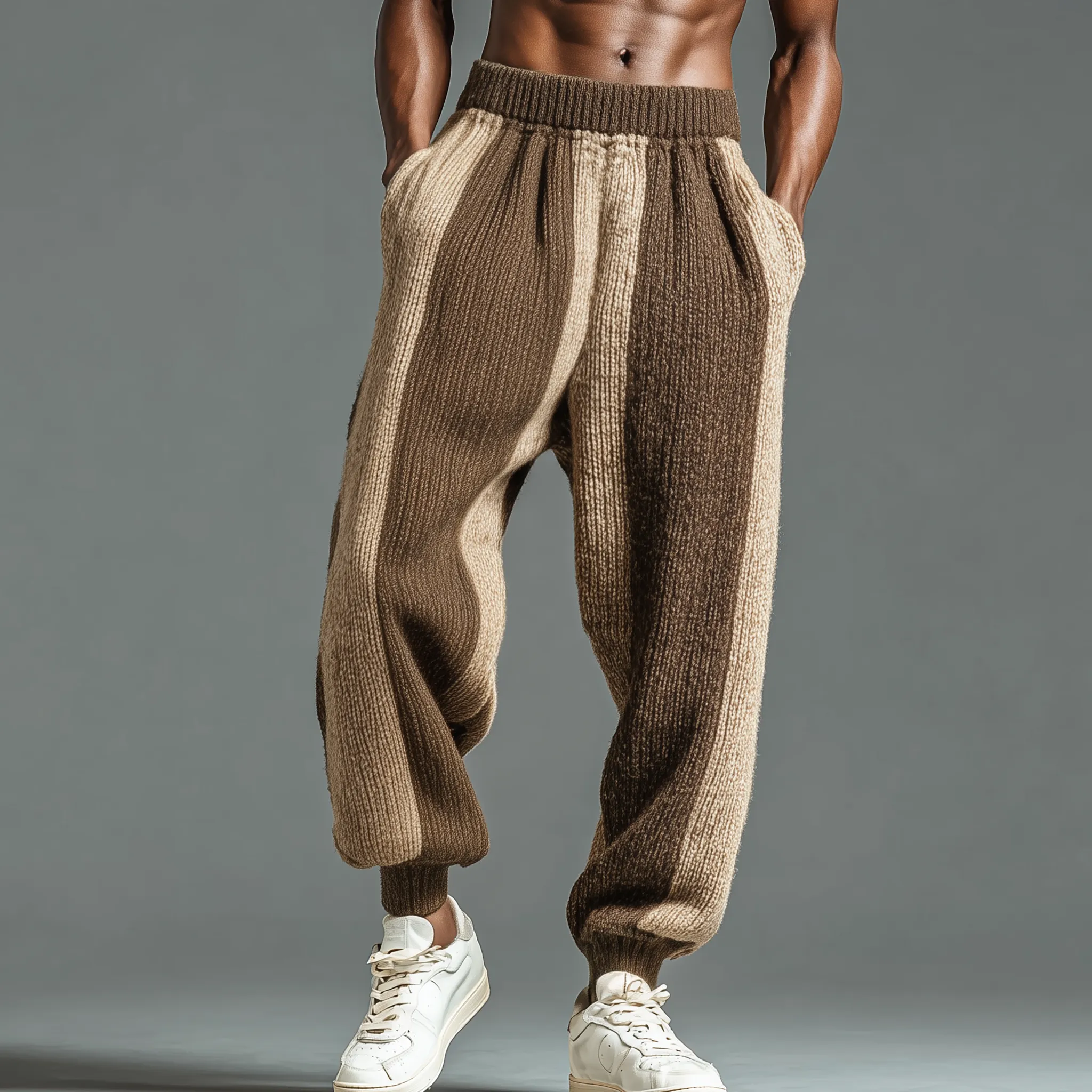 Men's Classic Casual Elastic Waist Tapered Knit Pants MTA0613K3K sold by Manly product image thumbnail 2