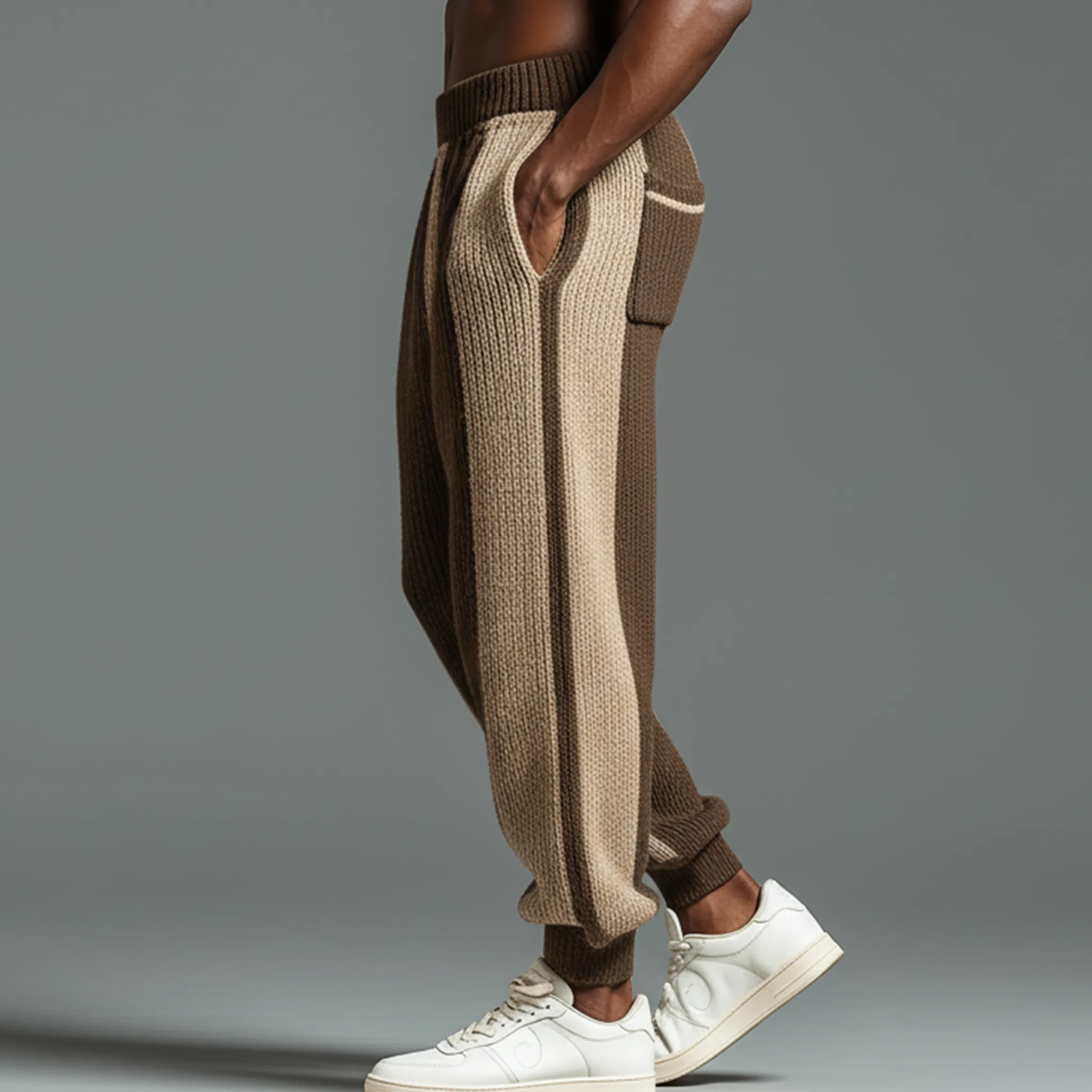 Men's Classic Casual Elastic Waist Tapered Knit Pants MTA0613K3K sold by Manly product image thumbnail 3