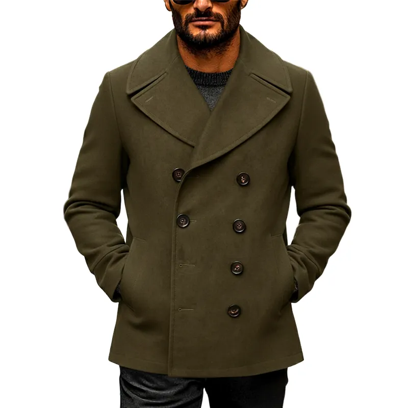 Men's Retro Solid Color Faux Suede Double-Breasted Jacket MTA0620K0X sold by Manly