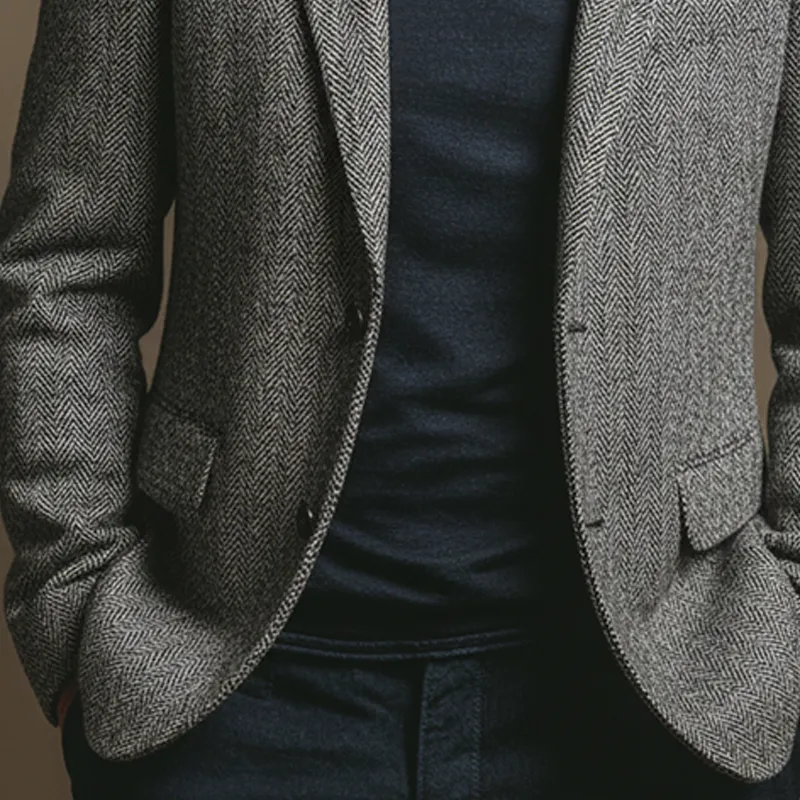 Men's Herringbone Blend Lapel Blazer MTA0672K7X sold by Manly product image thumbnail 4