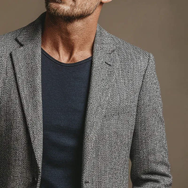 Men's Herringbone Blend Lapel Blazer MTA0672K7X sold by Manly product image thumbnail 3